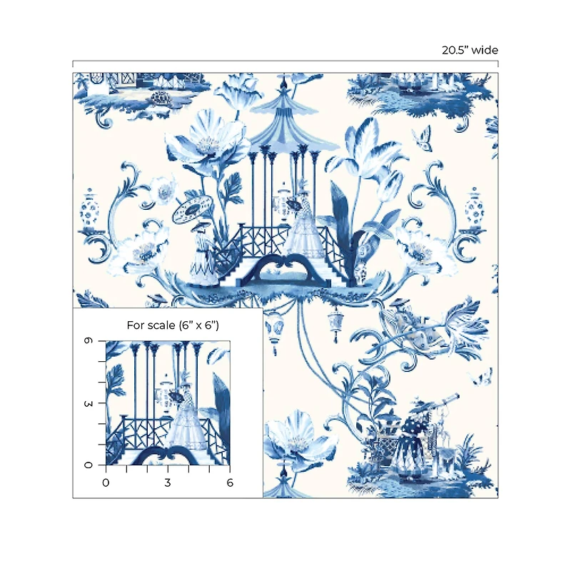 Harrison Howard East of the Moon Delft Peel & Stick Wallpaper