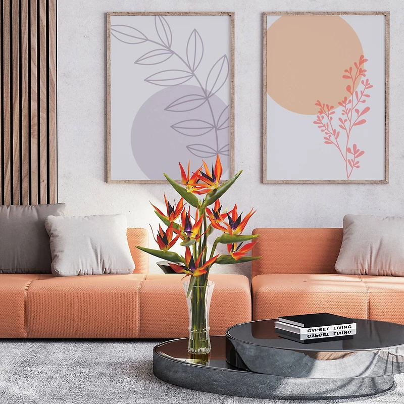 2.5ft. Bird of Paradise Flowers in Glass Cylinder Vase