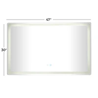 Clear Glass Modern Anti Fog Mirror, 47" x 2" x 30"