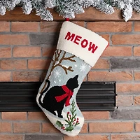 Glitzhome® 20" Hooked Cat Stocking