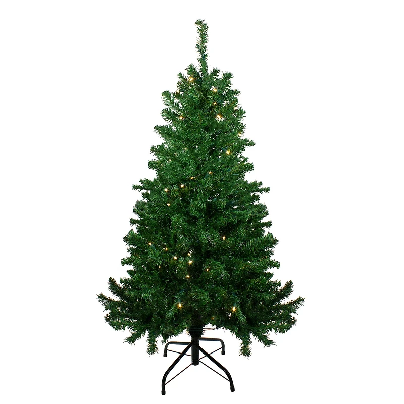 4ft. Pre-Lit Mixed Classic Pine Medium Artificial Christmas Tree, Warm White LED Lights