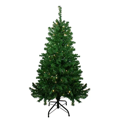 4ft. Pre-Lit Mixed Classic Pine Medium Artificial Christmas Tree, Warm White LED Lights