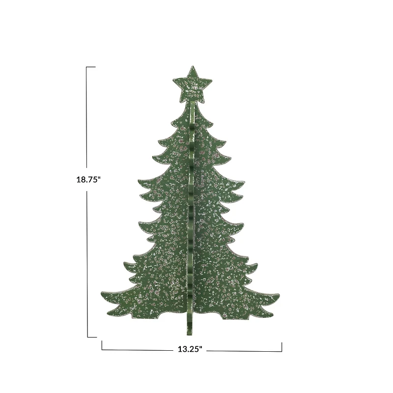 Hello Honey® 18.75" Distressed Green Interlocking Christmas Tree with Star