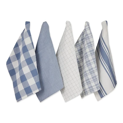 DII® Stonewash Blue Everyday Dish Towels, 5ct.