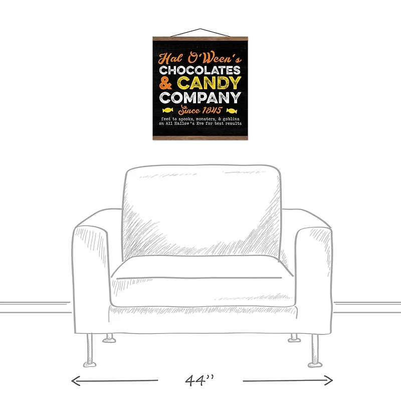 Halloween Candy Teak Hanging Canvas