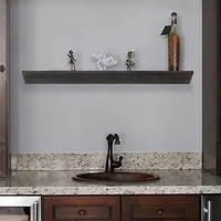 Black Wedge Wood Floating Wall Shelf