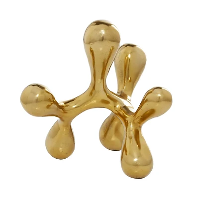 CosmoLiving by Cosmopolitan 12" Gold Aluminum Contemporary Abstract Sculpture