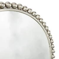 CosmoLiving by Cosmopolitan Silver Metal Wall Mirror with Bead Detailing 36" x 1" x 36"
