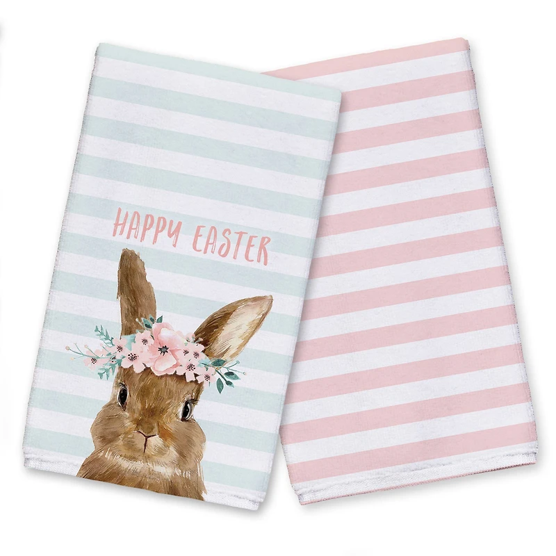Happy Easter Bunny Tea Towel - Set of 2