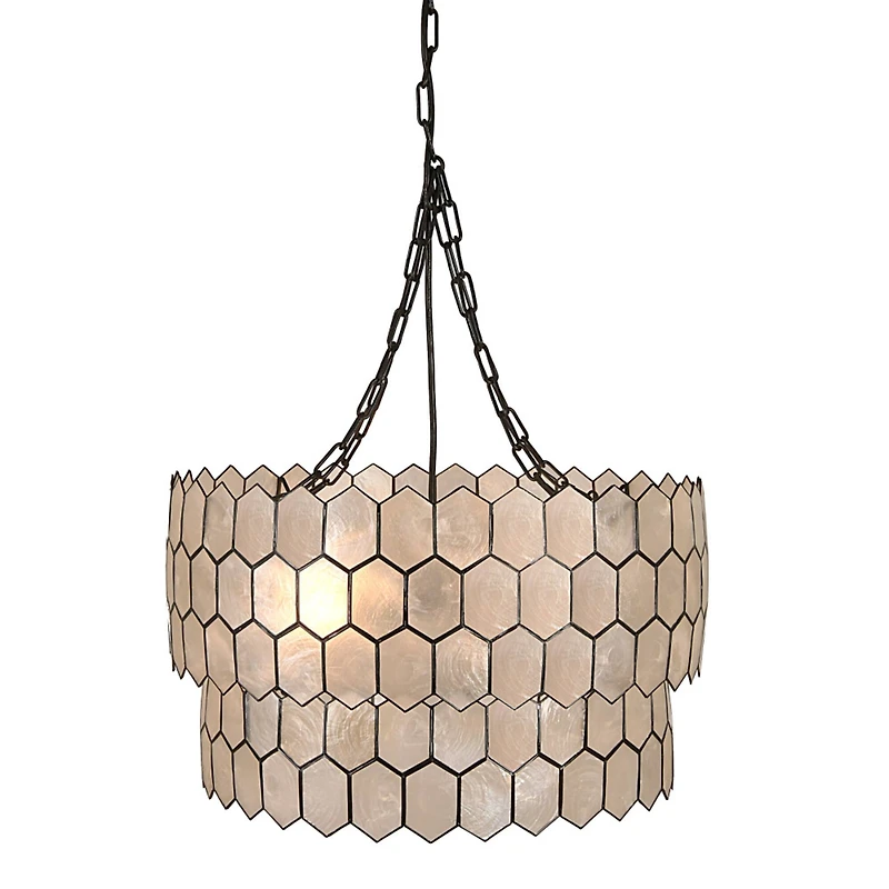 Hello Honey® Capiz 2-Tier Honeycomb Chandelier