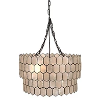 Hello Honey® Capiz 2-Tier Honeycomb Chandelier