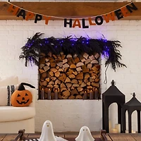 4ft. Artificial Real Touch Halloween Black Norfolk Island Pine Garland with Natural Look