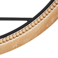 Black Metal  Oval 13 Bottle Wall Wine Rack with Beaded Frame