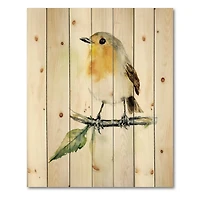 Designart - Little Robin Bird On A Branch