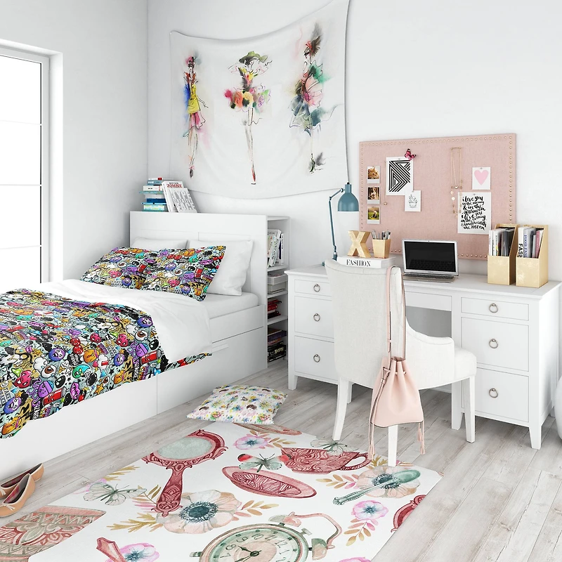 Designart 'Graffiti Texture' Modern Teen Bedding Set