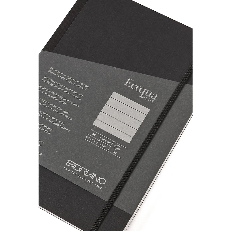 Fabriano® EcoQua Plus A5 Lined Fabric-Bound Notebook