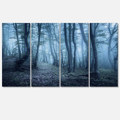 Designart - Spring Foggy Forest Trees