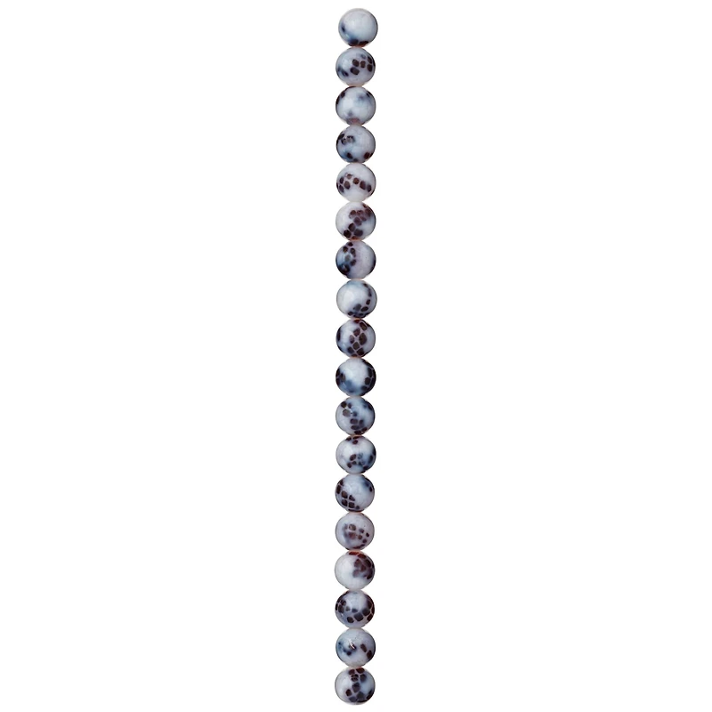 White & Black Snake Glass Round Beads, 10mm by Bead Landing™
