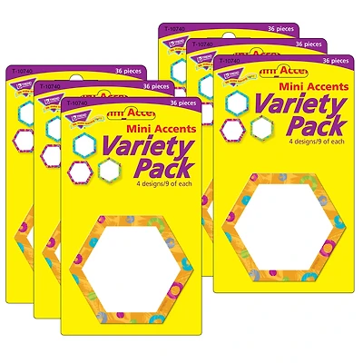 Trend Enterprises® Color Harmony™ Hexa-Swirls Mini Accents, 6 Packs of 36