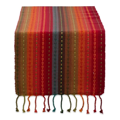 DII® 108" Spice Tonal Stripe With Fringe Table Runner