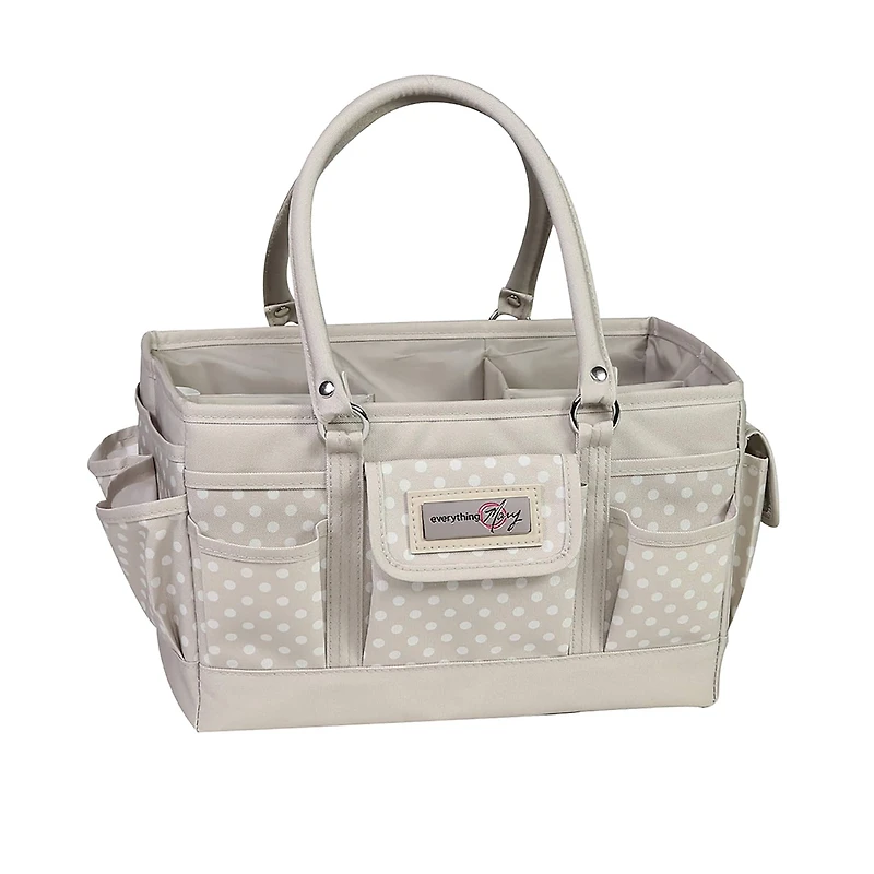 Everything Mary Tan Dot Deluxe Store & Tote Craft Organizer