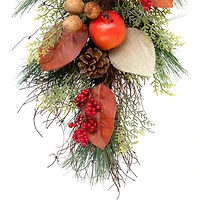 2.5ft. Autumn Harvest Mixed Berry & Pine Needle Teardrop Swag