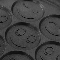 MegaChef 10.5" Happy Face Emoji Aluminum Nonstick Pancake Maker Pan with Cool Touch Handle