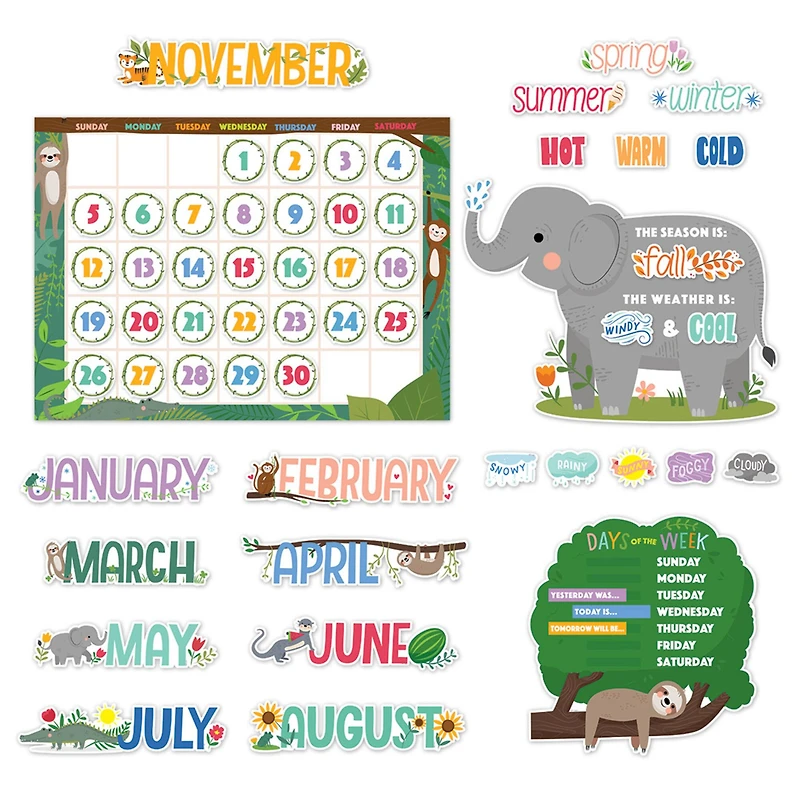 Creative Teaching Press® Jungle Friends Calendar Set Bulletin Board set