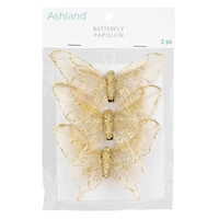 8 Packs: 3 ct. (24 total) Glitter Butterfly Embellishments by Ashland