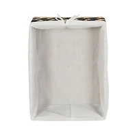 Household Essentials 9" Black & Natural Herringbone Wicker Storage Basket with Cloth Liner