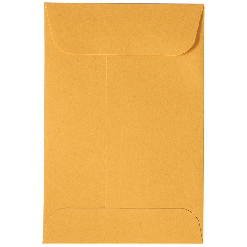 JAM Paper Brown Kraft Manila #4 Coin Business Commercial Envelopes with Peel and Seal Closure