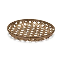 Natural Brown Round Bamboo Wooden Tray