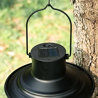 Glitzhome® 9.75" Black Metal Wire Solar Powered Hanging Lantern, 2ct.