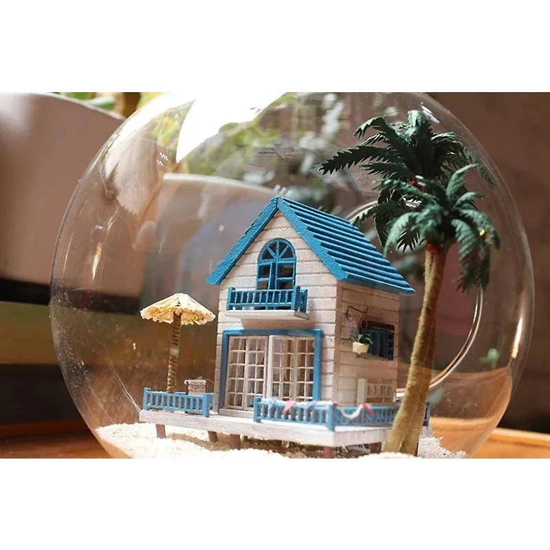 Wizardi Miniature Roombox Romantic Beach House Dollhouse Kit