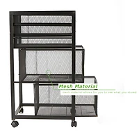 Mind Reader Black 5-Drawer Rolling File Cabinet