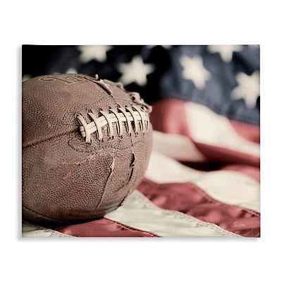 Stupell Industries Football & American Flag Canvas Wall Art