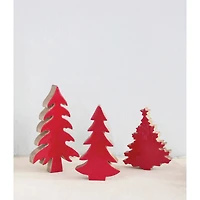 Hello Honey® 11.8" Red Enameled Mango Wood Christmas Tree Décor