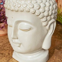 Glitzhome® 18.75" Zen-Style LED Buddha Head Ceramic Outdoor Fountain
