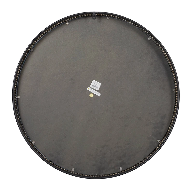 31.5" Black & Brown Contemporary Metal Wall Mirror