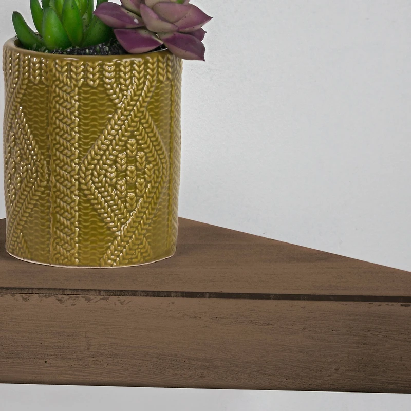 Walnut Brown Floating Corner Shelves Set