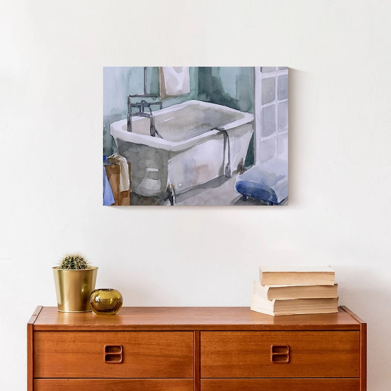 Bathroom Scene 16" x 12" Canvas Wall Art