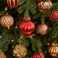 12ct. 4" Red & Gold Shatterproof Luxe Ornament Set