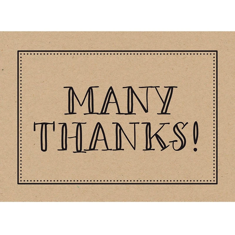 JAM Paper Rustic Blank Thank You Cards Set, 36ct.