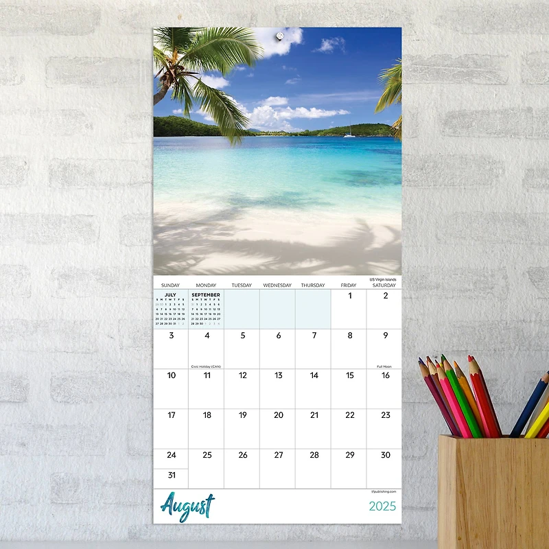 TF Publishing 2025 Tropical Beaches Mini Calendar