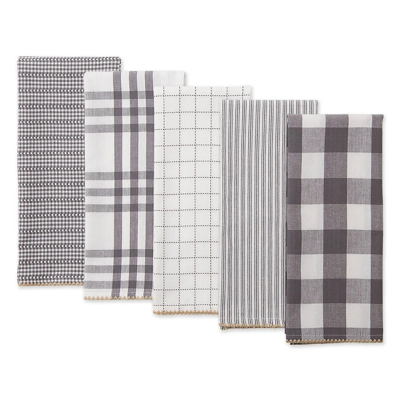 DII® Gray Farmhouse Woven Dishtowel Set