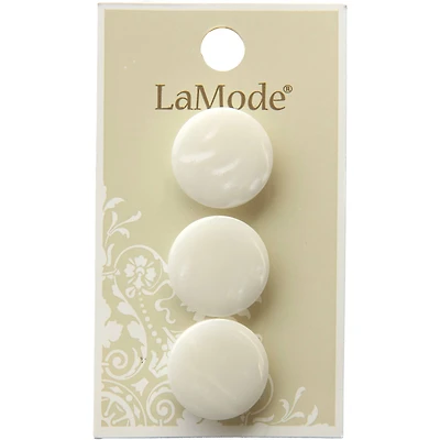 LaMode®  3/4" White Marbled Shank Buttons, 3ct.