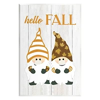 Stupell Industries Hello Fall Whimsical Gnomes Wall Plaque Art