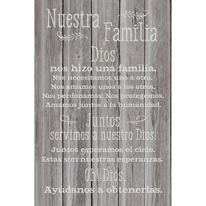 Nuestra Familia Dios: Our Family Wall Plaque