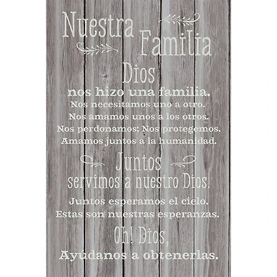 Nuestra Familia Dios: Our Family Wall Plaque