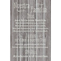 Nuestra Familia Dios: Our Family Wall Plaque